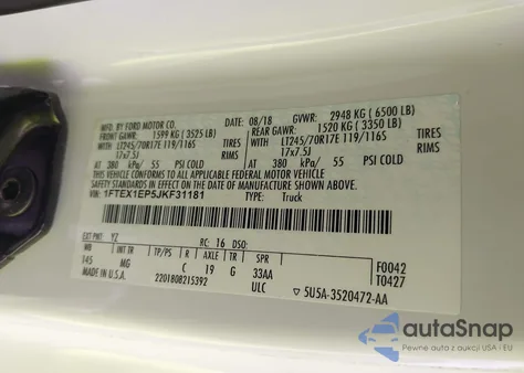 2018 Ford F-150 Xlt from USA, damaged, VIN 1FTEX1EP5JKF31181